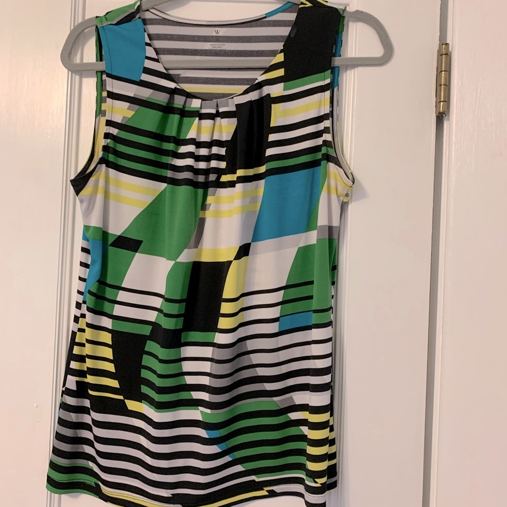 Worthington Geometric Print Sleeveless Top
